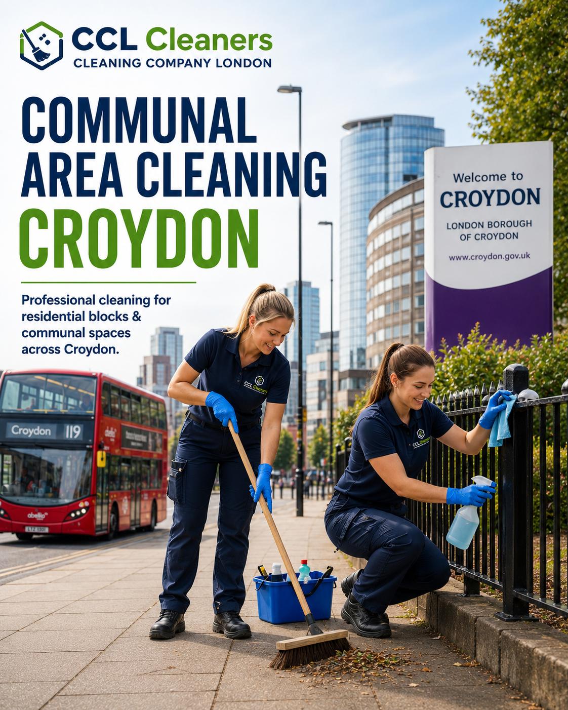 Communal area cleaning residential block croydon